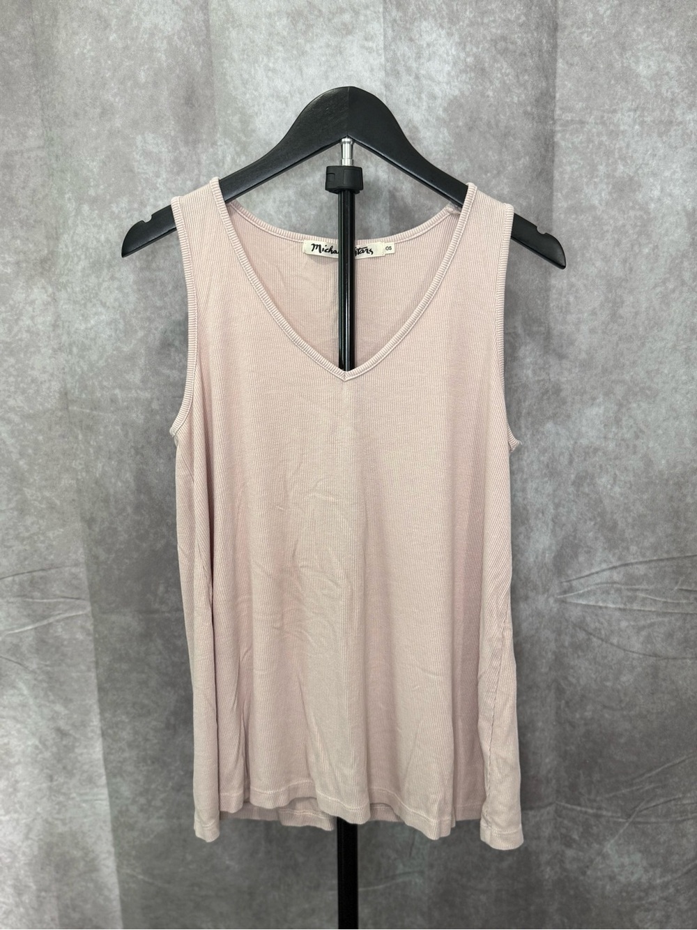 Michael Stars Blush V-Neck Ribbed Tank